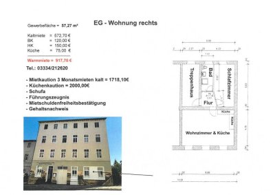 2-Raum Wohnung mit Küche, frei ab 15.09.24, zentrale Lage, 2024 neu saniert, Erstbezug, Küche neu