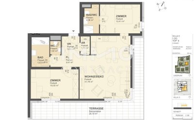 KREMSER WOHNDOMIZIL3Zi- 80qm - Terrasseneigentum, Lift, Tiefgarage,in beliebter Grünruhelage