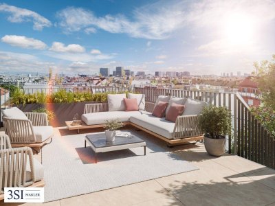 Exklusiver Dachgeschossausbau mit großzügiger Terrasse und Wienblick – Luxus und Nachhaltigkeit vereint