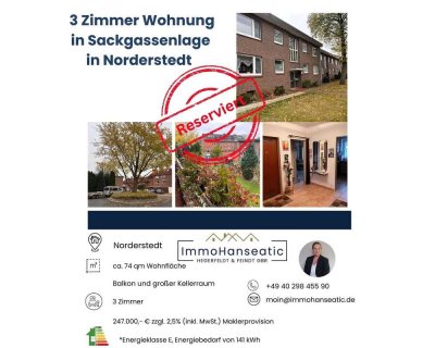 R E S E R V I E R T !!!! Schöne 3 Zimmer Wohnung in Sackgasse R E S E R V I E R T !!!