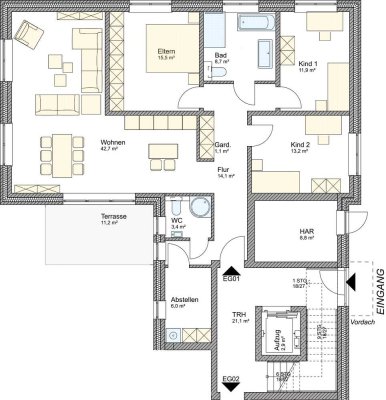 Neubau- Gartenwohnung, 4 Zimmer, Top-Lage und Ausstattung mitten in Wennebostel