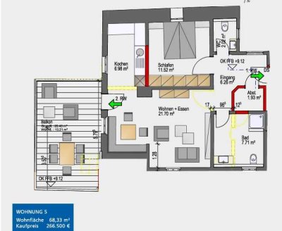 Top sanierte 2,5-Raum-Wohnung mit Balkon und Einbauküche in Rothenburg