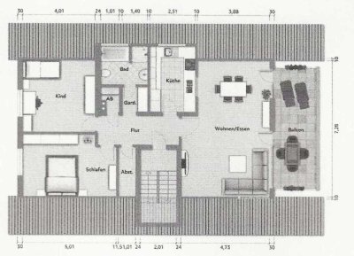 Geschmackvolle 3-Zimmer-DG-Wohnung mit Balkon und Einbauküche in Karlsruhe