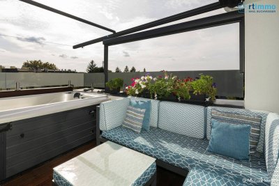 KLIMATISIERTER LIFESTYLE MTTEN IM ZENTRUM: Hochwertige Wohnung auf zwei Ebenen mit Terrasse und Balkonen + Garagenplatz