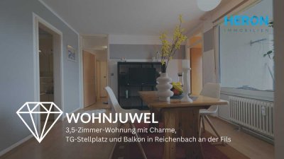 WOHNJUWEL - 3,5-Zimmer-Wohnung mit Charme, TG-Stellplatz und Balkon in Reichenbach an der Fils