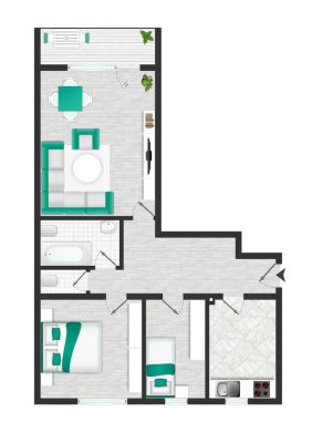 renovierungsbedürftige 3-Zi.-Wohnung im 4. OG mit Lift und Loggia in der Oderstr.