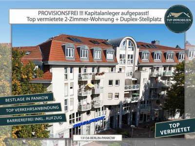 PROVISIONSFREI! Kapitalanleger aufgepasst! Top vermietete 2-Zimmer - Wohnung + Duplex-Stellplatz