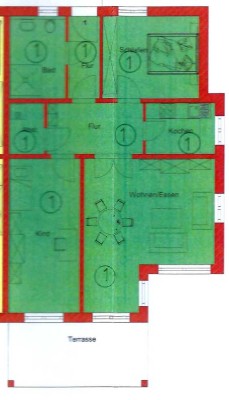 Geschmackvolle, neuwertige 3-Raum-Erdgeschosswohnung mit geh. Innenausstattung mit Terrasse und EBK