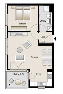 Exklusive 2 - Zimmer Wohnung in Köln Marienburg