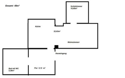 Komplett sanierte 2-Zimmer-Wohnung zu vermieten!