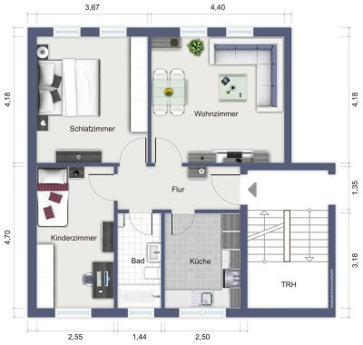 Günstige, frisch renovierte 3-Zimmer-Wohnung, Einbauküche und PKW Stellplatz möglich