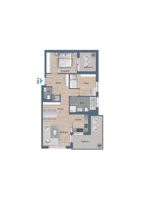 Moderne 3,5-Zimmer-Wohnung im Neubau – Ihr neues Zuhause im Obergeschoss in Alfdorf! Wohnung Nr. 11