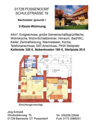 Ansprechende 2-Zimmer-EG-Wohnung in Bannewitz