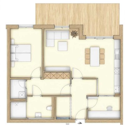 Woody! Das Wohlfühlhaus! Helle 2,5 Zimmer-Wohnung mit großer Terrasse!