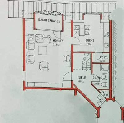 Maisonette am Waldrand in KL-Trippstadt (4ZK2B)