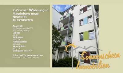 2 Zimmer Wohnung mit Balkon in Magdeburg neue Neustadt zu vermieten