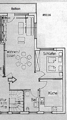 Schöne 2-Zimmer-Wohnung mit eingerichteter Küche und Balkon in Kaltenbrunn