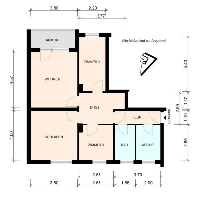 Attraktive 2 2/2 Zimmer Wohnung am Friedhof!