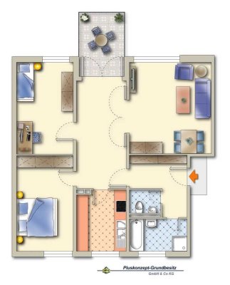 mit Terrasse - sofort frei -
Gepflegte Erbbauwohnung