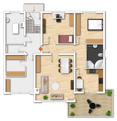 Gepflegte Souterrain-Wohnung mit drei Zimmern und Terrasse in Trebur-Astheim