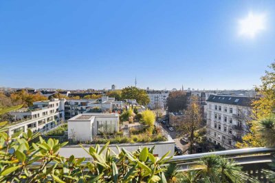 Penthouse auf Hochbunker über den Dächern Hamburgs