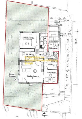 4-Zi.-Whg. im EG mit ca. 135 m² Garten- & Terrassenfläche, Stellplatz, schöne Lage