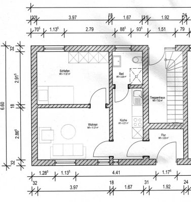 Sanierte 2 Zimmer, neue Küche, Bad, Gartenmitbenutzung in ruhiger Lage nahe Marienfeld