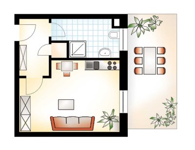 Single-Appartement für Sonnenanbeter