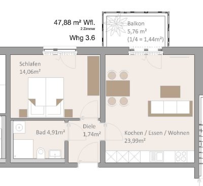 **Wohnberechtigungsschein Stufe 2 erforderlich** 2-Zimmer Neubauwohnung