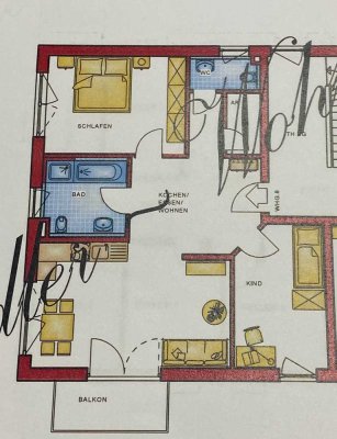 Geschmackvolle 3-Raum-Wohnung mit gehobener Innenausstattung mit Balkon in Pommelsbrunn