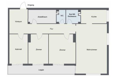 RUHELAGE | 4 ZIMMER + KÜCHE | LOGGIA | RIESIGER ALLGEMEINGARTEN MIT ALTBAUMBESTAND |