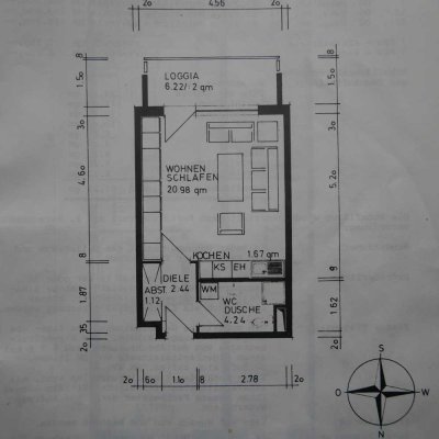 Exklusive 1-Zimmer-Wohnung mit Einbauküche und Balkon in Eppelheim