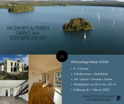 Wohnen & Ferien direkt am Steinberger See: Doppelhaushälfte (Erstbezug)