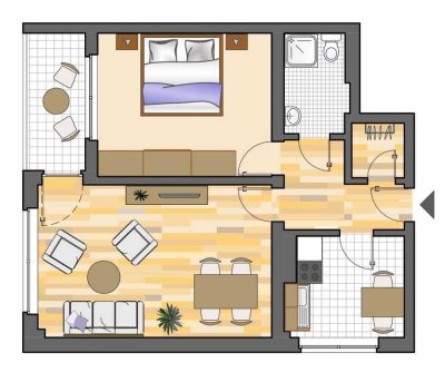 Großzügige 2-Zimmer-Wohnung in Herten mit Balkon und Aufzug