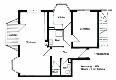 Schön geschnittene 2-Zimmer-Wohnung mit Balkon in Nürnberg