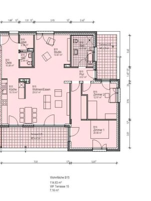 3-Zimmer Dachgeschosswohnung mit zwei Terrassen - WE B15