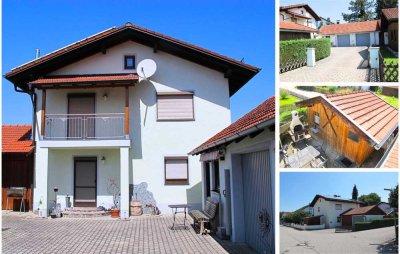 *TOP gepflegt*
Sehr schönes Einfamilienhaus mit kleinem Garten, Partyhütte und vier Garagen