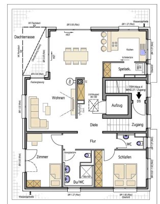 Neuwertige 3,5-Raum-Penthouse-Wohnung mit gehobener Innenausstattung mit EBK in Filderstadt