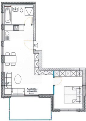 attraktive 2-Zimmer-Wohnung mit EBK und sonnigem Balkon in Ditzingen-Hirschlanden