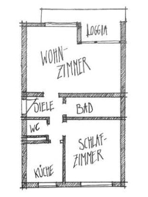 Liebevoll möblierte 55qm Wohnung mit 2 Zimmern, Küche, Bad/WC und Balkon