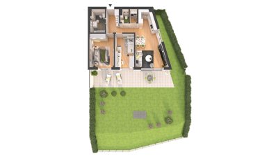 Hochwertige 3-Zimmer Neubau-Gartenwohnung (W01)