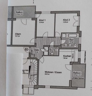 4 Zimmer-Wohnung in Lahntal - Goßfelden mit Balkon u. Terrasse ( Energieeffizient )