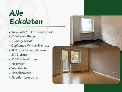 Helle 2-Zimmer Wohnung in der Nähe vom Remscheider Stadtpark