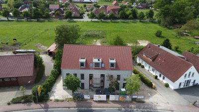 moderne 3-Zimmer Neubaumietwohnung 
im Erdgeschoss mit Stellplatz 
im Zentrum von Spelle!