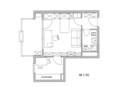 1-Zimmer-Hochparterre-Wohnung in Karlsruhe