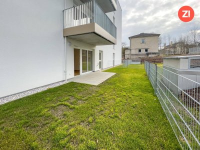 Geförderte 2-Zimmer-Wohnung mit Tiefgaragenparkplatz , Terrasse &amp; Garten in Gallspach. Erstbezug!