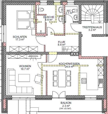 Neubauwohnung mit Südbalkon im 1. OG; Bergblick, Ortsrandlage, ruhige Lage