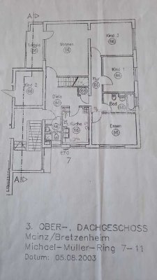 7-Raum-Maisonette-Wohnung mit Balkon und Einbauküche in mainz