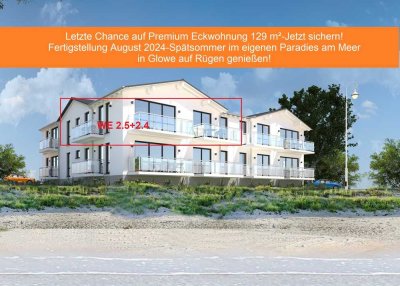 PROVISIONSFREI! Traumhafte NEUBAU-Strandwohnung 129m², 1. Reihe, Meerblick, Kamin, 2 Balkone!