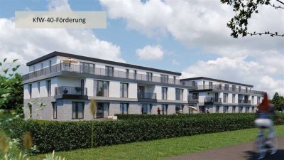 Mit KfW-Förderung zum Eigentum - Barrierefreie 3-Zimmer-Neubauwohnung mit Terrasse und Gartenanteil